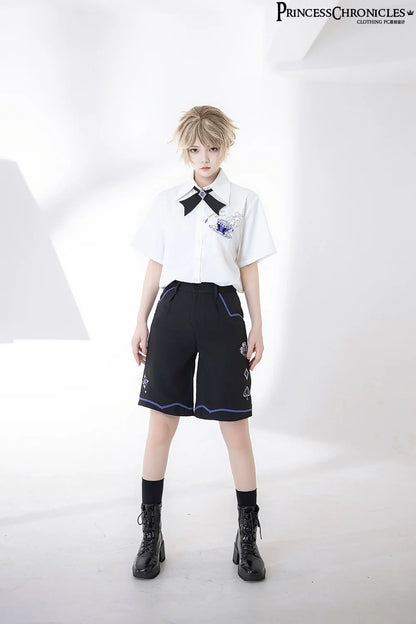 Princess Chronicles - Summer Loose Embroidered Short Sleeve White Shirt