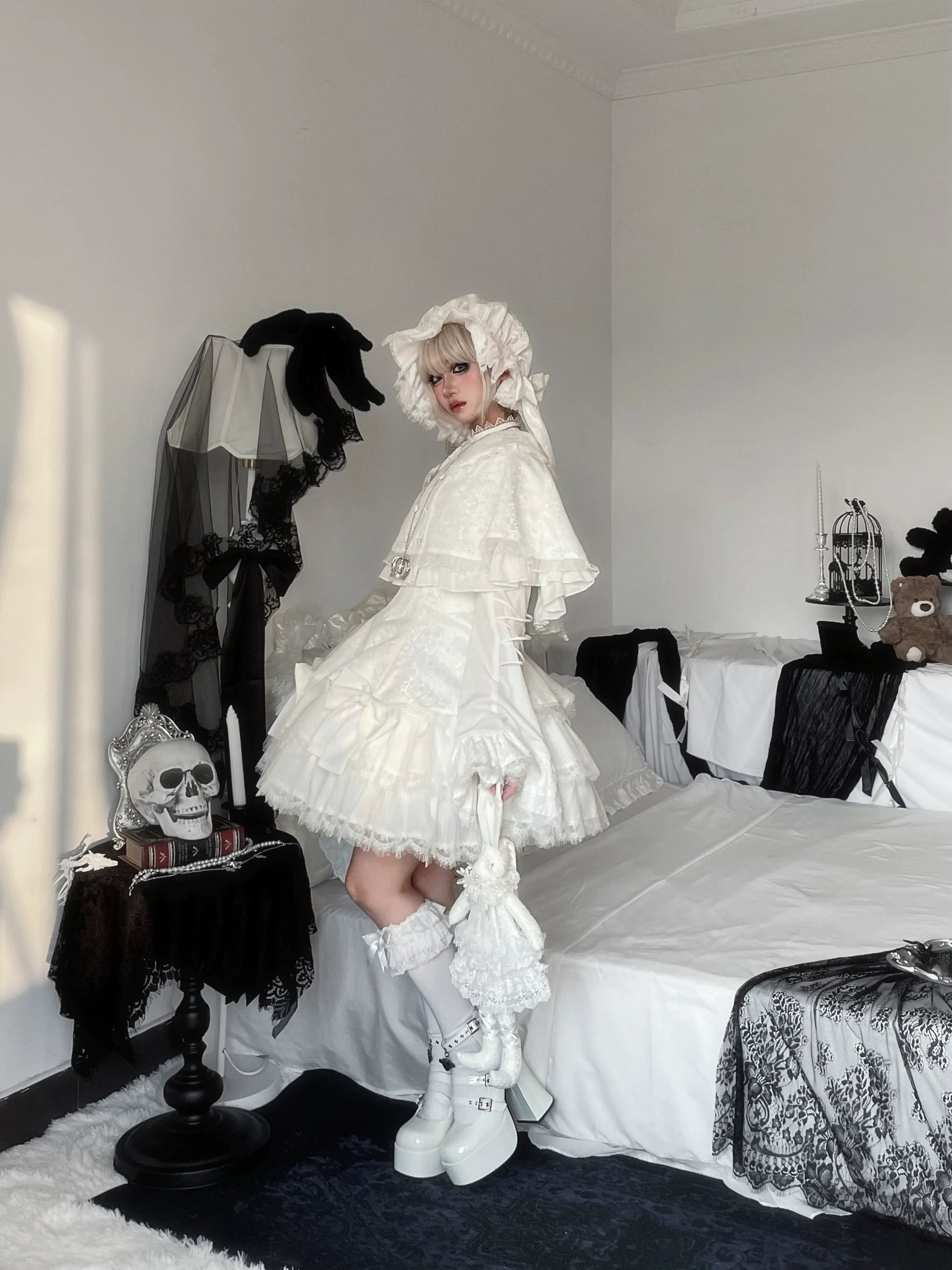 Frozen in time - Bunny Fantasy - Gothic Lolita JSK Dress Princess Sleeve Shirt