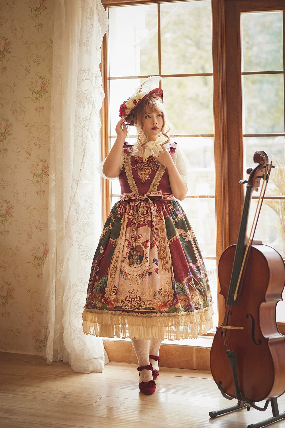Miss Point - Kaleidoscope - Retro Lolita Dress Oil Painting Print JSK Dress Customized