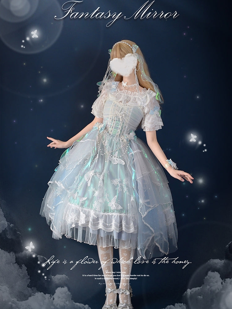 FantasyMirror - Exquisite Butterfly JSK Floral Wedding Lolita JSK Dress