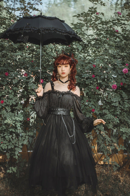 Cornfield Lolita - The Girl Assassin - Halloween Gothic Lolita Irregularly Hemline Dress