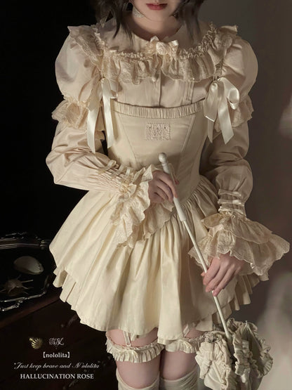 Nololita - Nightingale - Old School Lolita Shirt with Detachable Sleeves