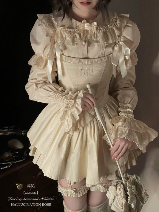 Nololita - Nightingale - Old School Lolita Shirt with Detachable Sleeves