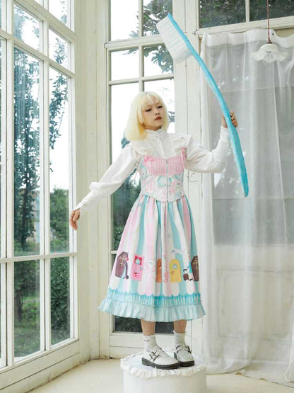 Hand-drawn printed skirt【s0000010071】