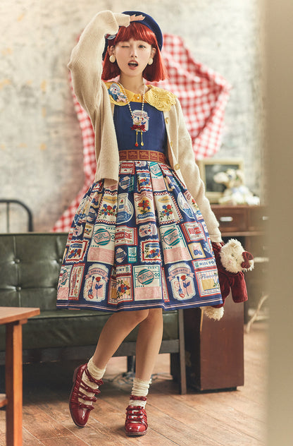 Miss Point - Strawberry Rose - Vintage American Casual Lolita Jumper Dress