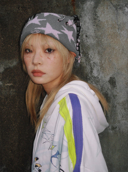 Rebellious Rabbit Five-pointed Star Knitted Cap【s0000004220】