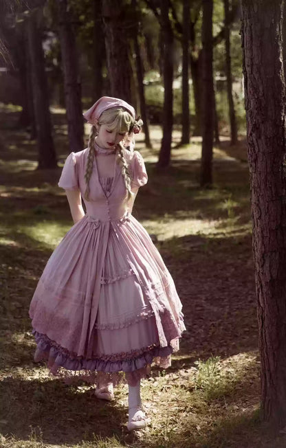 ZJstory - 14-line Poem Set - Classic Lolita Separate Dress Set Tiered Ruffles Skirt