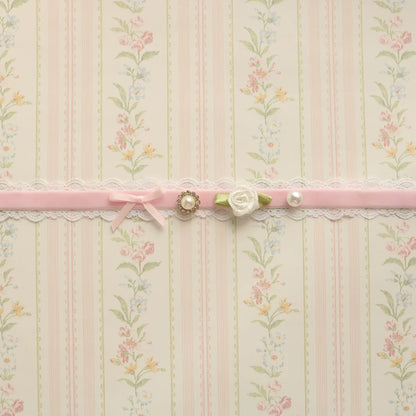 Creamy Bubbles - Sweet Lolita Choker Vintage Lace Rose Handmade Necklace