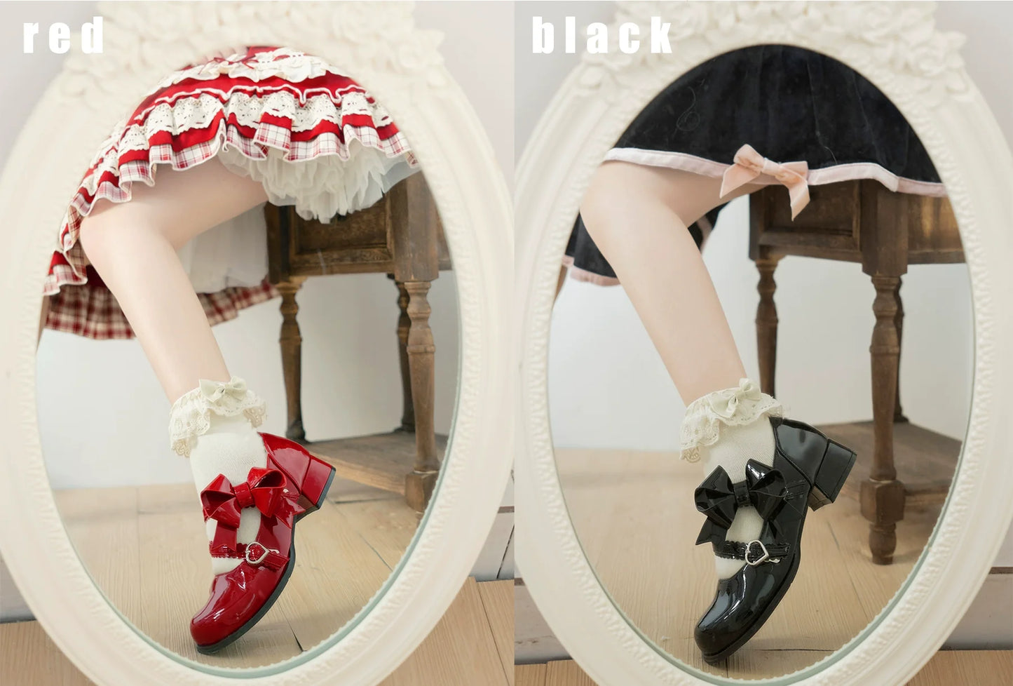 Dolly Doll - Apple Candy - Mary Jane Lolita Shoes Bow PU Low-Mid Heel Shoes