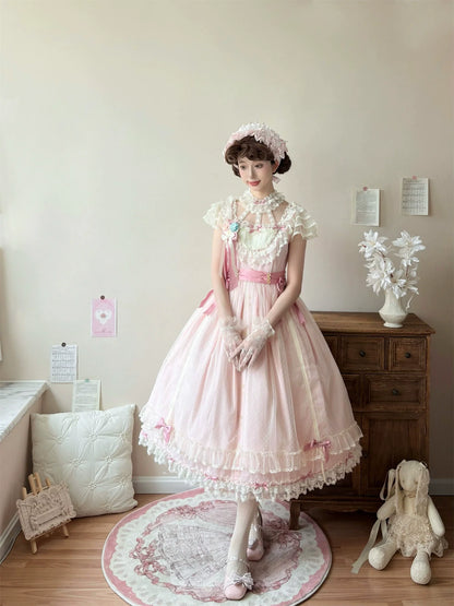 Uncle's Workshop - Fluttering Cherry Spring Strings - Cotton Sweet Lolita JSK Dress