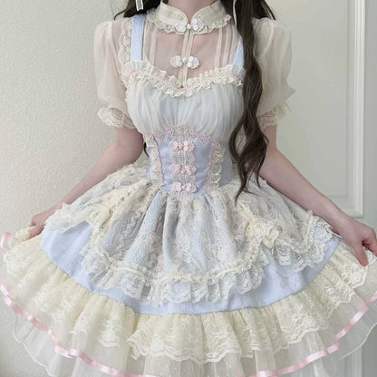 Sugar Girl - Hua Ji Fu Lei - Chinese Style Lolita JSK Dress Ballet Style Innerwear Set