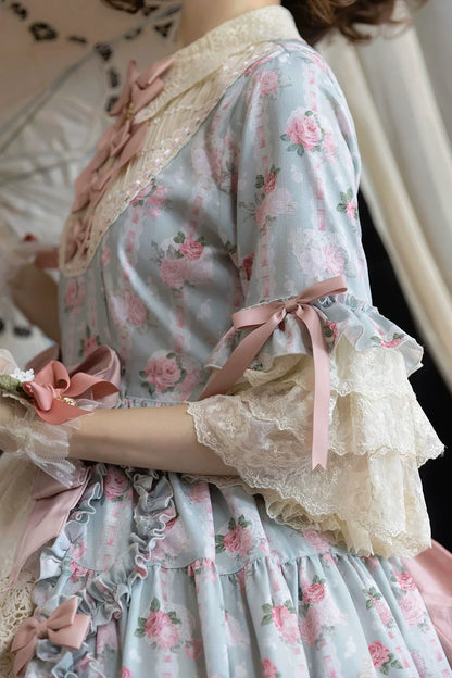 Miss Point - Lilyka Garden - Classic Lolita OP Dress Set Elegant Floral Wall Princess Sleeve