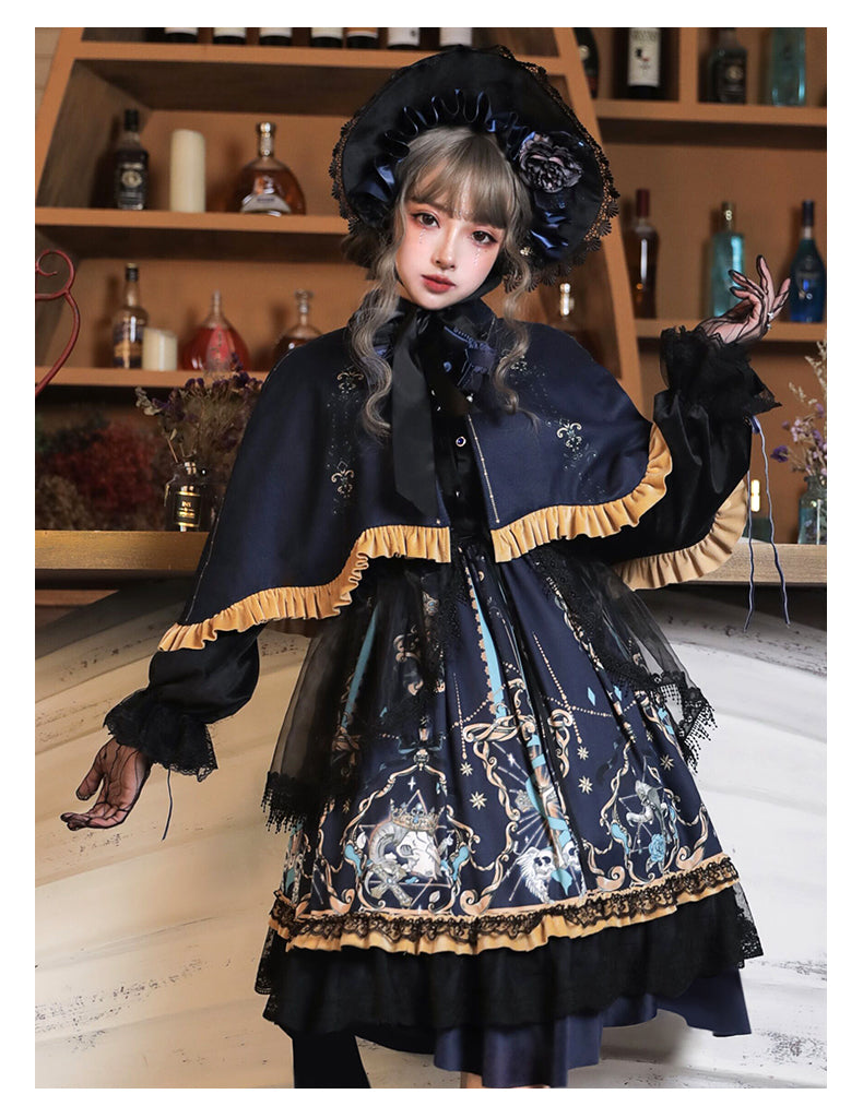 YingLuoFu - God Redemption - Retro Gothic OP, Printed Dress