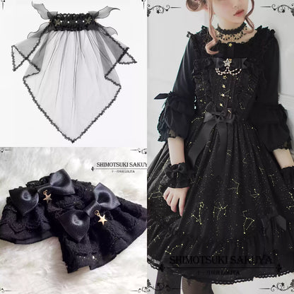 Sakuya Lolita - Whisper Of Stars - Constellation Foil Printing Elegant Lolita High Waist JSK Dress
