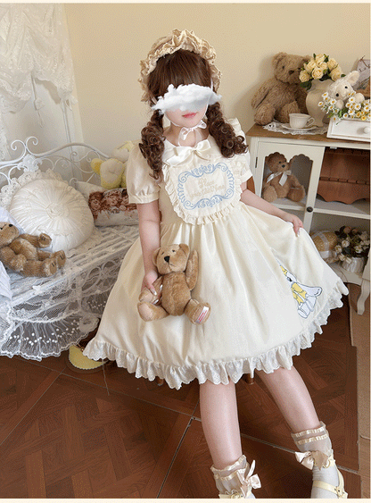 Niu Niu - Sweet Dream Bunny - Plus Size Kawaii Lolita Apricot OP