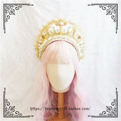 Fox Cherry - Gorgeous Lolita Palace Retro Golden Tudor Headdress