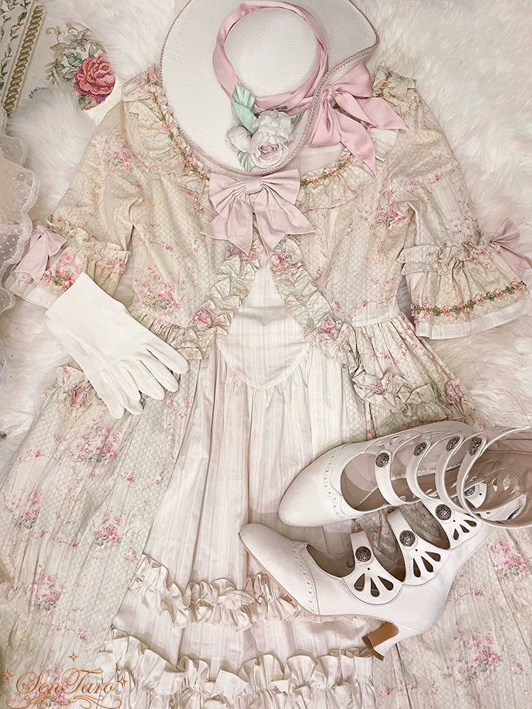 Sentaro - Floral Carved - Vintage Lolita Shoes Mary Jane Hollow-out Ankle Boots