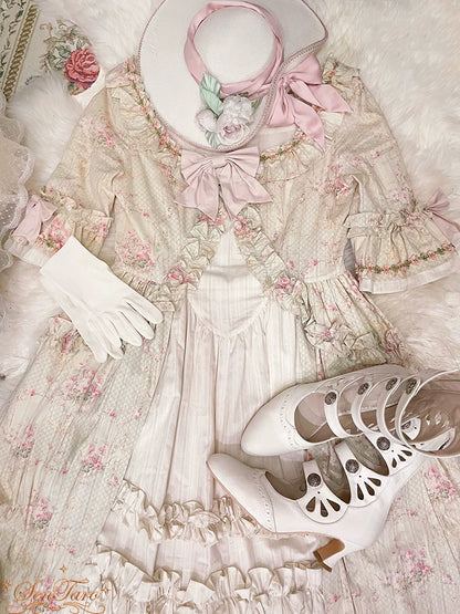 Sentaro - Floral Carved - Vintage Lolita Shoes Mary Jane Hollow-out Ankle Boots