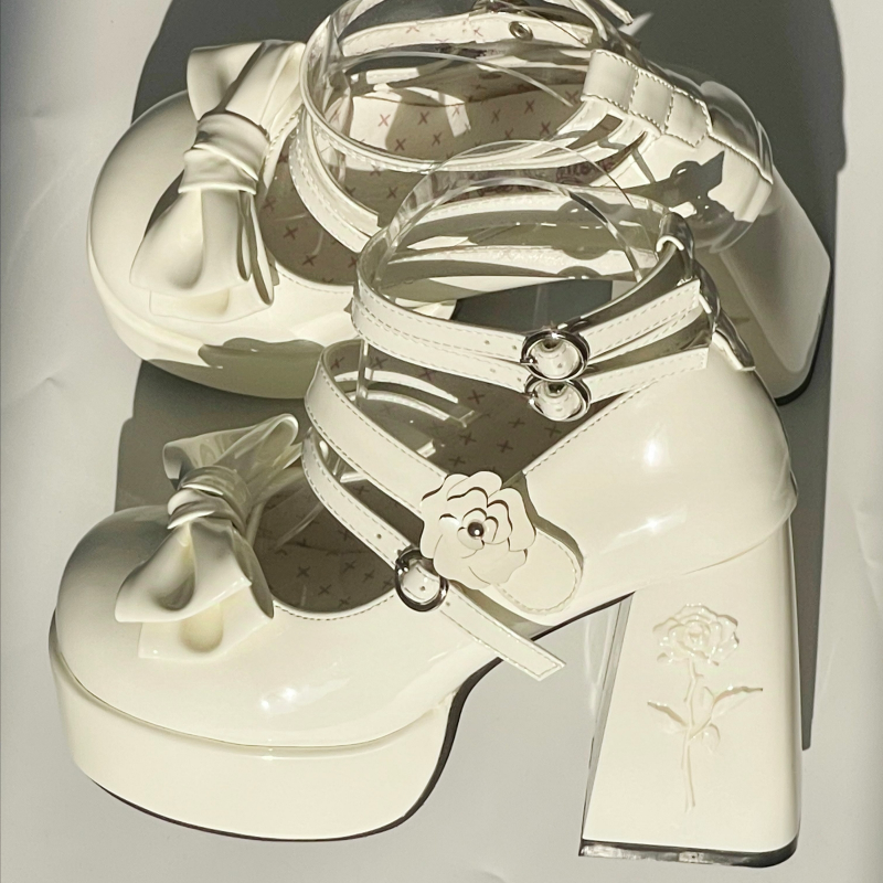 Dreamland - Whispers of the Rose - Daily Lolita Platform Heels Shoes with Relief Rose