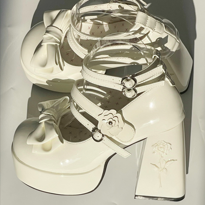 Dreamland - Whispers of the Rose - Daily Lolita Platform Heels Shoes with Relief Rose