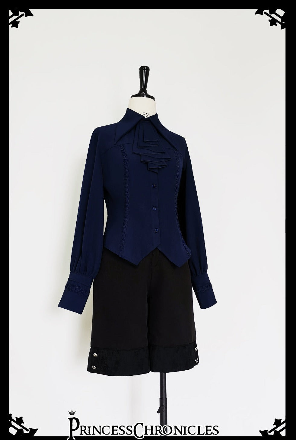 Princess Chronicles - Black and Blue - Ouji Lolita Casual Shorts