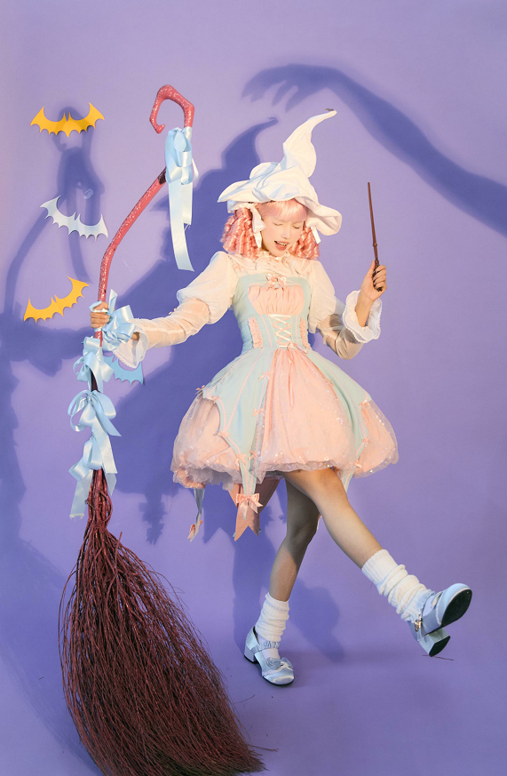 Lemon Honey - Halloween Gothic Lolita Jumper Dress, Pumpkin-inspired Dress