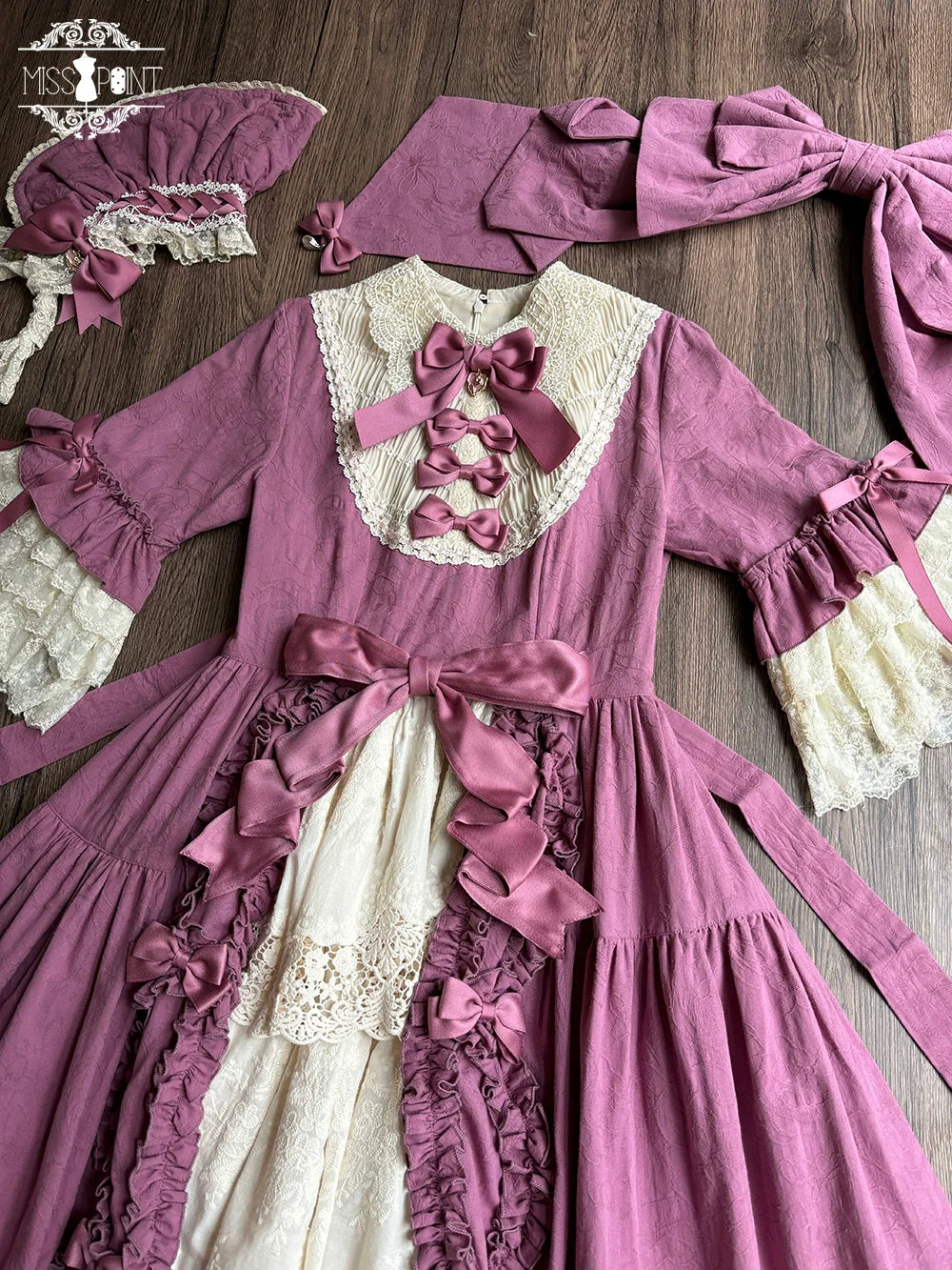 Miss Point - Lilyka Garden - Classic Lolita OP Dress Set Elegant Floral Wall Princess Sleeve