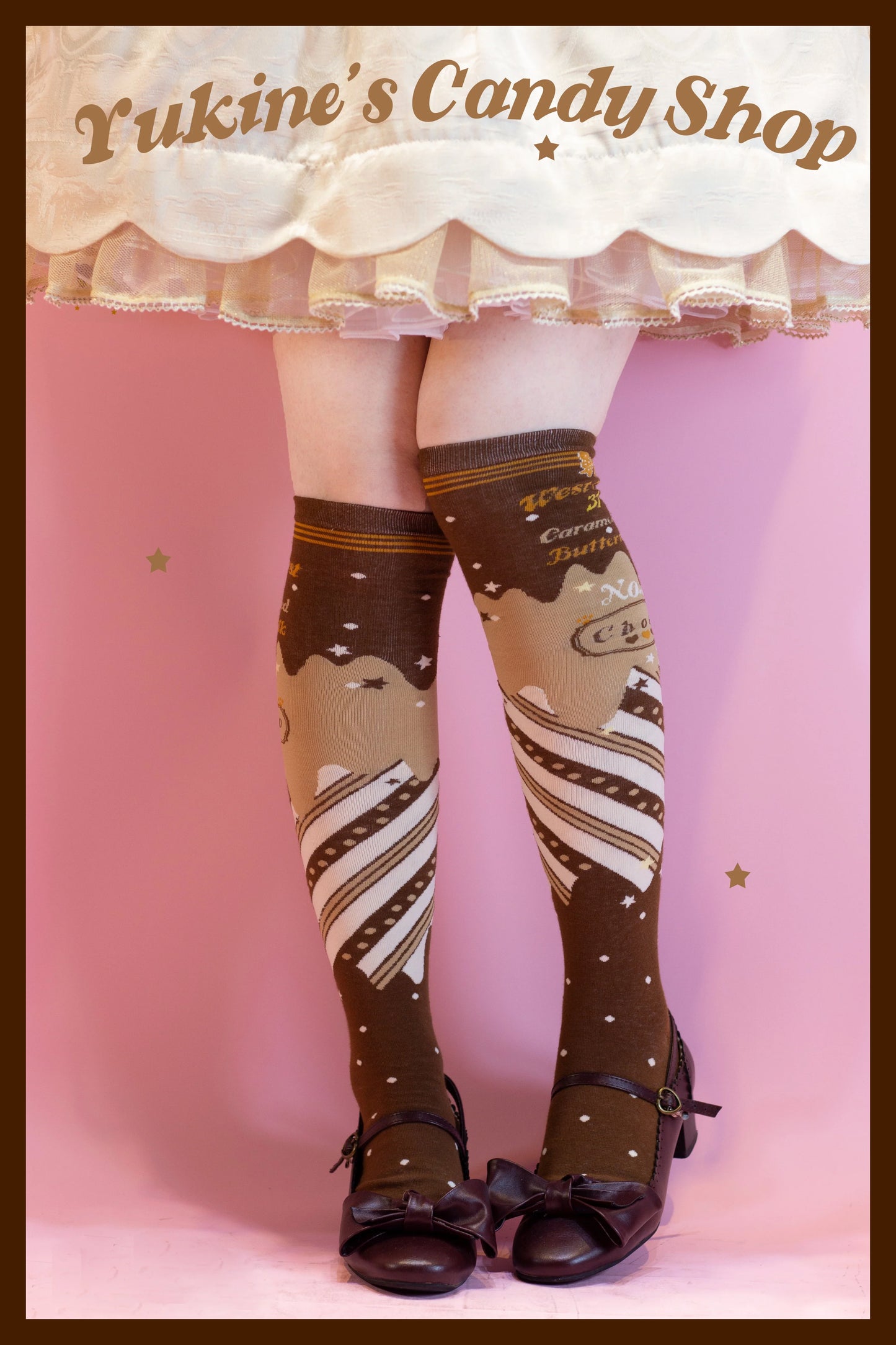 Yukines Box - Kawaii Lolita Chocolate Color Cotton Socks