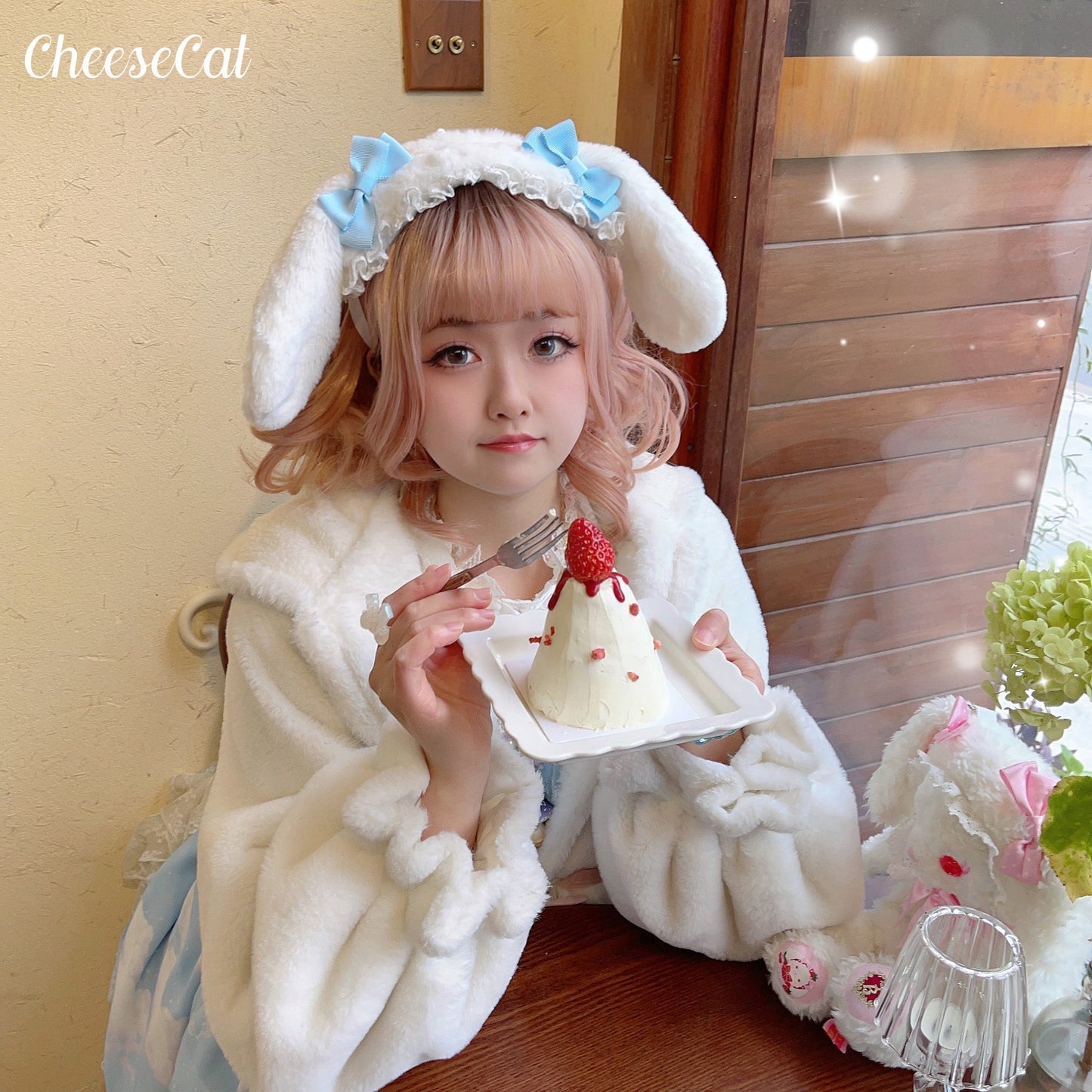 Cheese Cat - Fluffy Lop-Eared Bunny Sweet Lolita Hairband