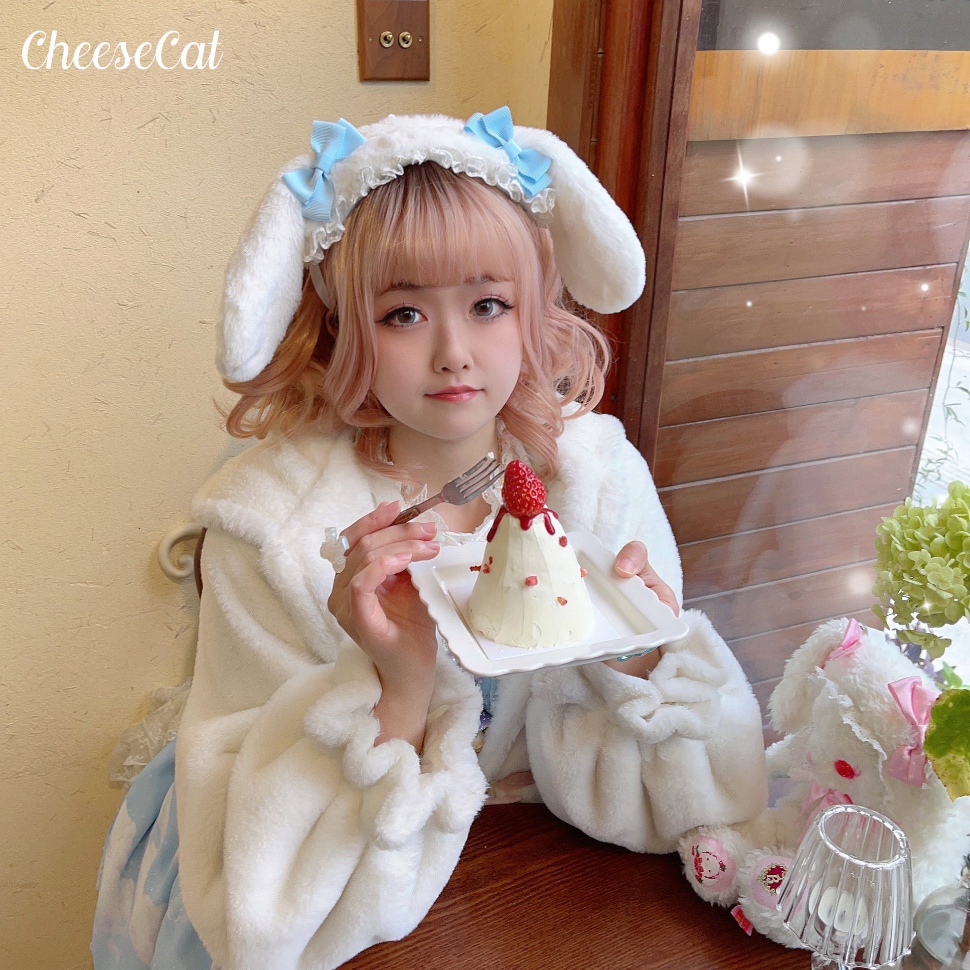 Cheese Cat - Fluffy Lop-Eared Bunny Sweet Lolita Hairband