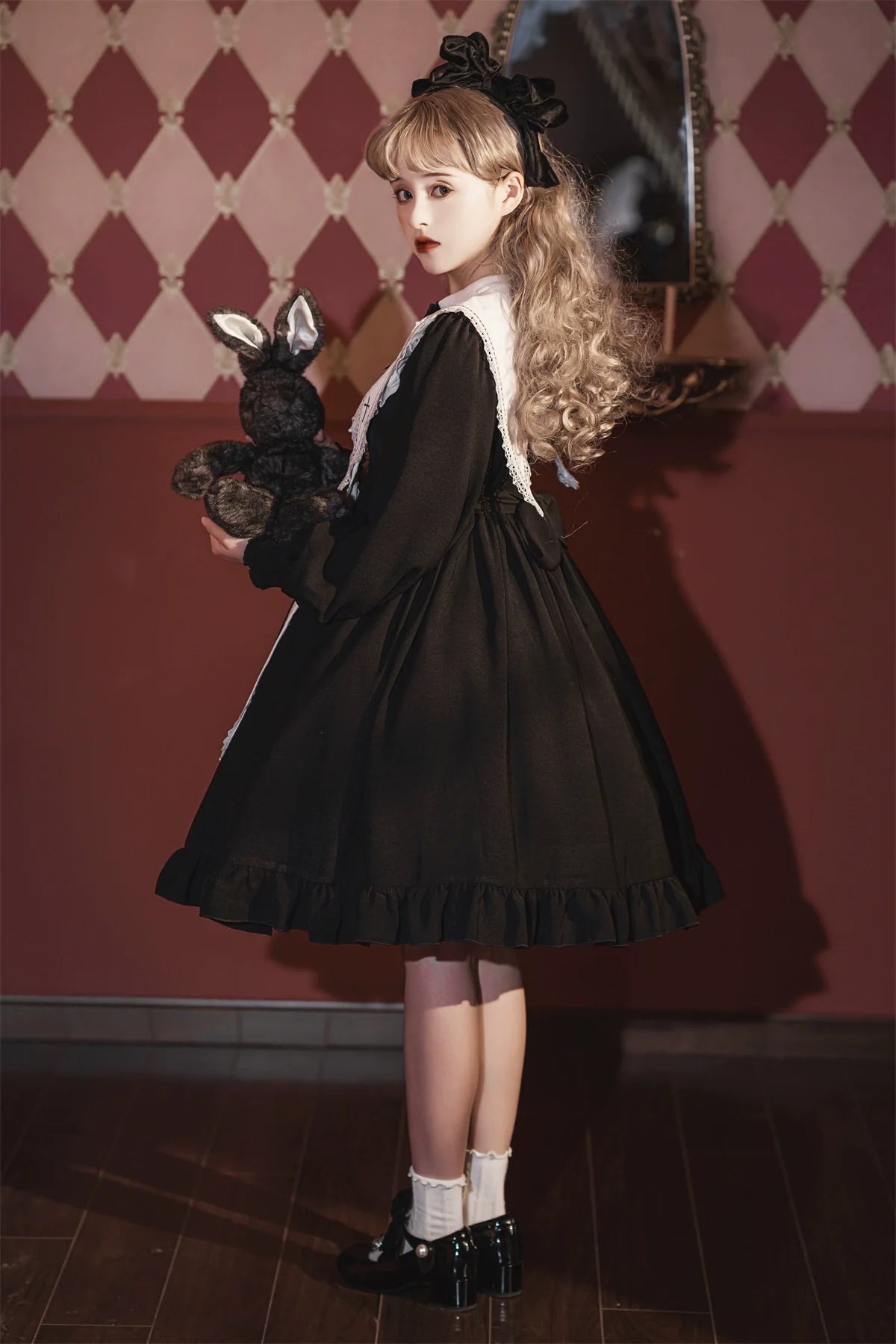 Sweet Date - Gothic Lolita Dress Black Nun OP for Halloween