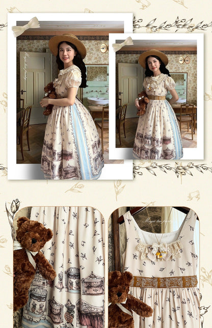 Magic Tea Party - Box Theatre - Classical Lolita Beige Rabbit Print JSK