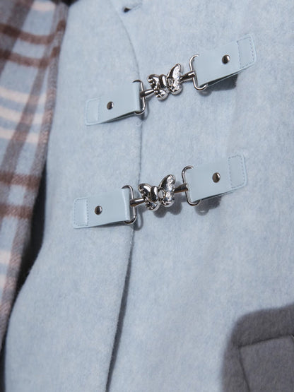 Fur edge plaid jacket + skirt【s0000005806】