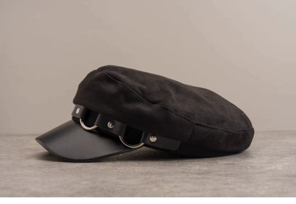 Strange Sugar - Gothic Lolita Hat Leather Buckle Lolita Newsboy Hat