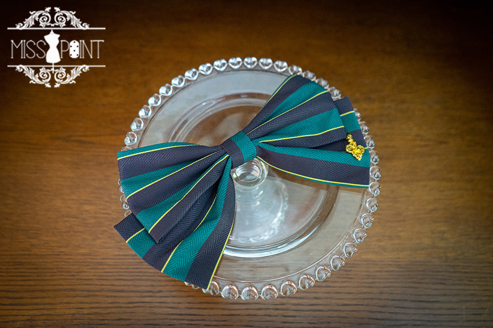 Miss Point - Stripped Lolita Headband Veil Hat Clip Necklace