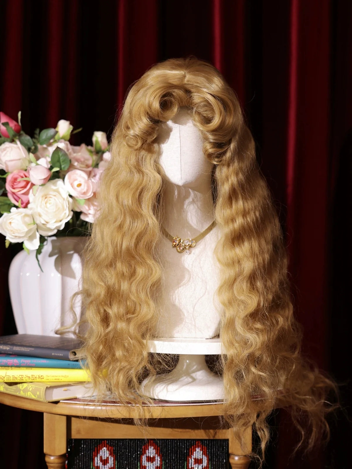 Mabuxi - Princess Diary - Golden Brown Lolita Wig Sheep Curls Long Romantic Wig