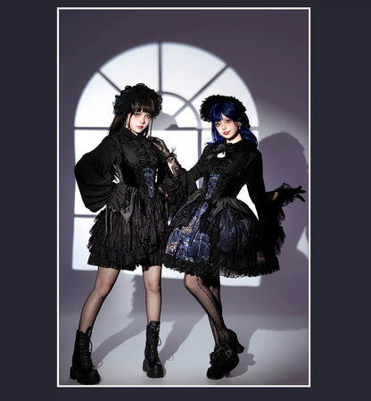 SUSIN - Night Traveler - Classic and Elegant Gothic Dress with Colorful Window Prints