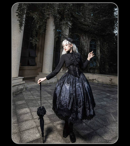 Susin Lolita - Bone-Eroded Butterfly - Gothic Lolita JSK & SK Set