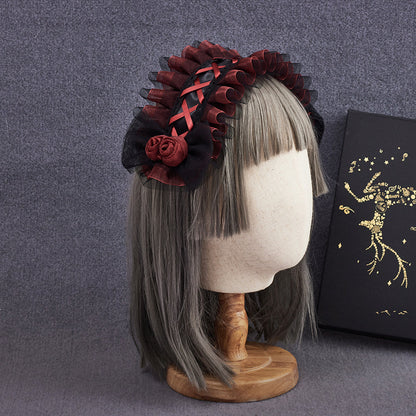 Sugar Time - Gothic Lolita Burgundy Hair Accessory