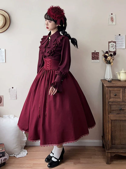 Forest Song - Astris - Classic Lolita SK Double-sided Wearing Fishbone Skirt