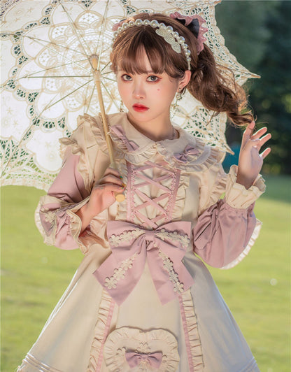 Niu Niu - Little Gardener - Plus Size Lolita OP Dress Pink Winter Long Sleeve