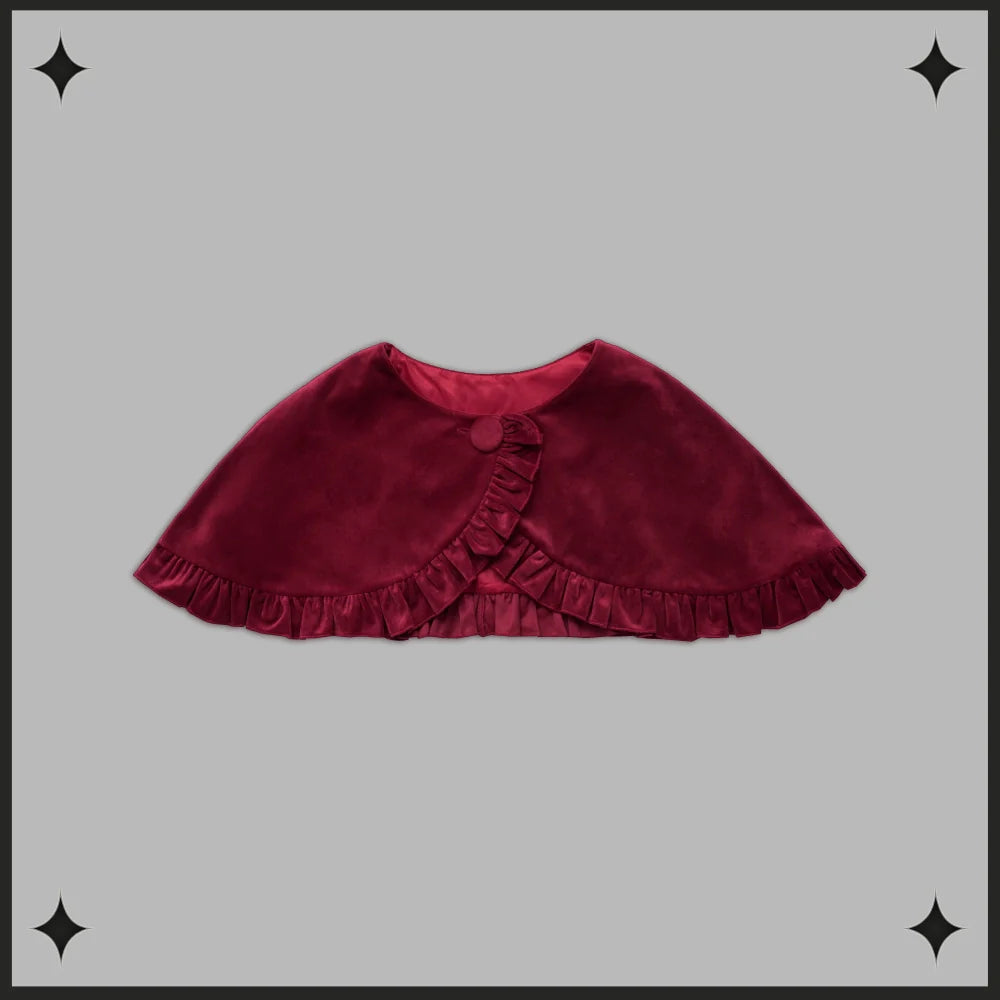 Dark Star Island - Winter Lolita Cape Velvet Antique Lolita Coat