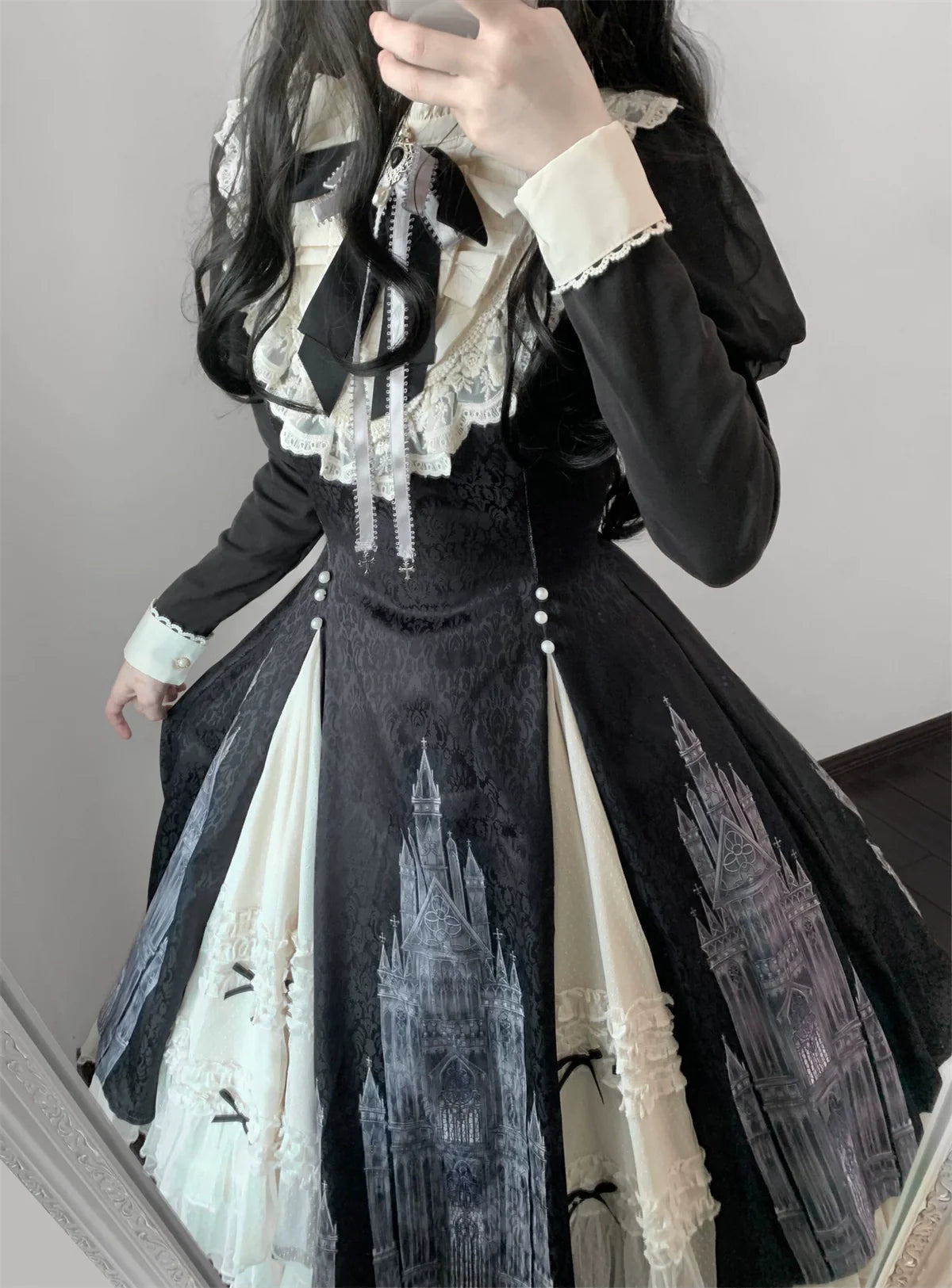 Letters from Unknown Star - Church Bell - Elegant Lolita OP Dress Long Sleeve Spring Autumn