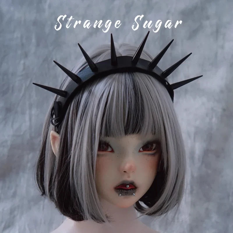 Strange Sugar - Punk Gothic Lolita KC Faux Leather Rivet Hair Accessories