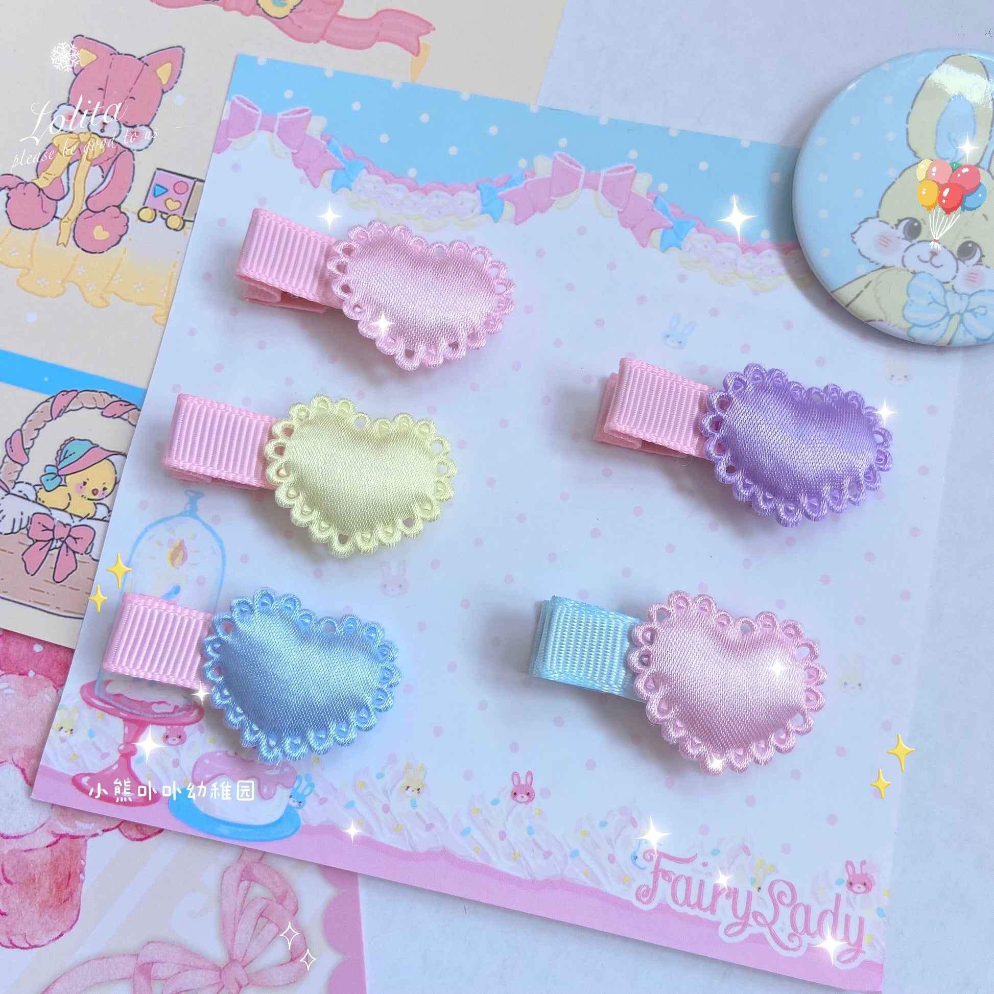 Bear Doll - Original Homemade Bared Sweet Lolita Hair Clips