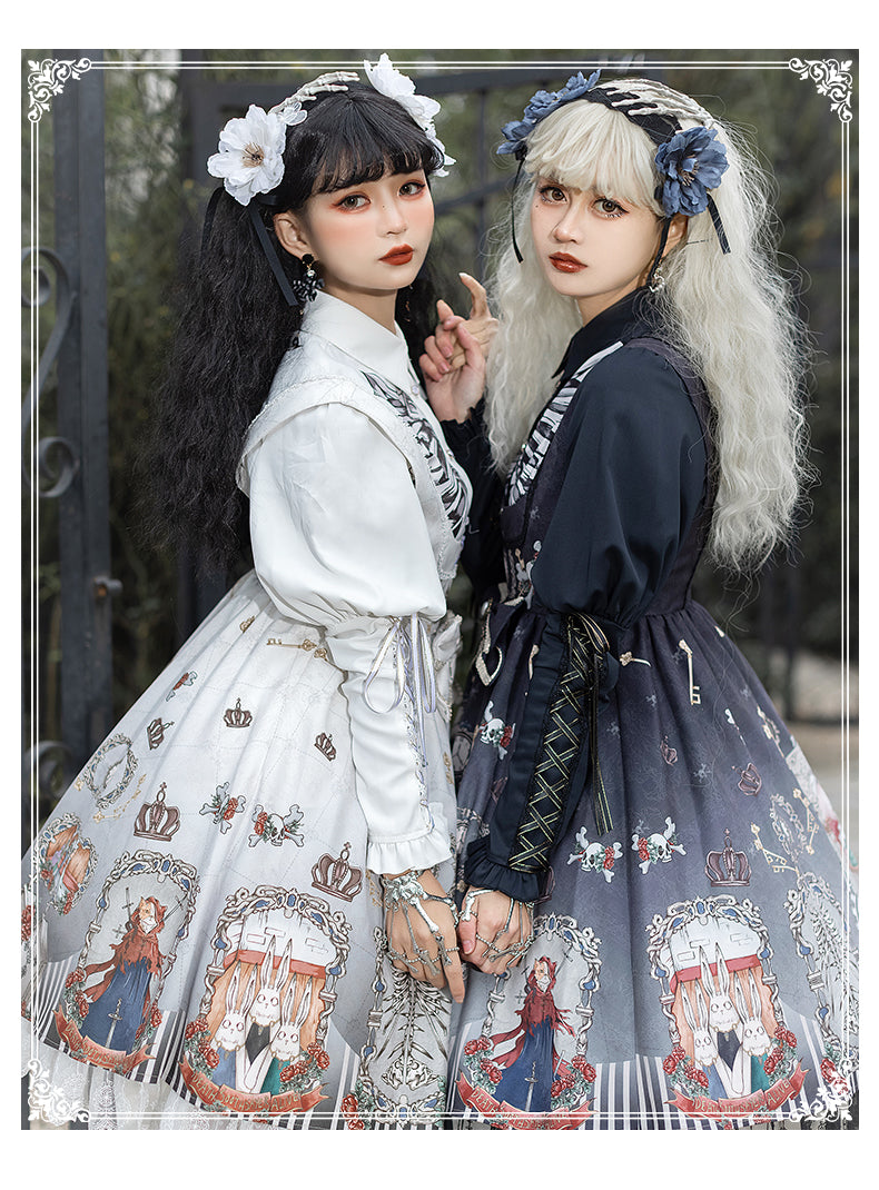 YingLuoFu - Black Fairytale - Gothic Twins Lolita JSK