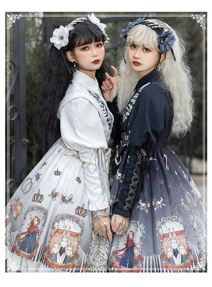 YingLuoFu - Black Fairytale - Gothic Twins Lolita JSK