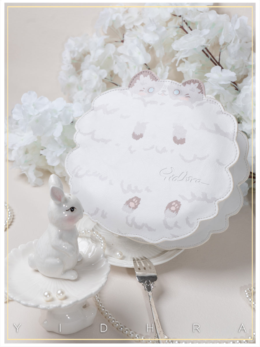 Yidhra - Printed Kawaii Cat Leather Shoulder Bag