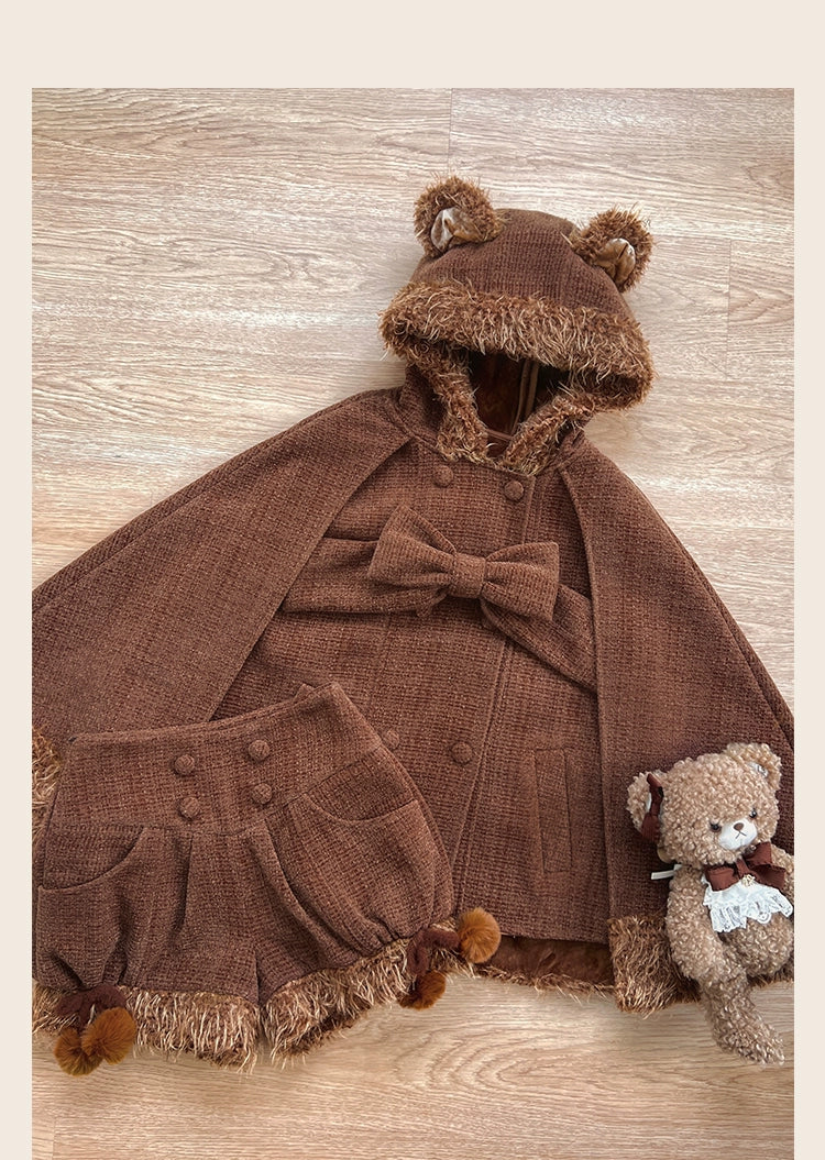 Tan Tuan - Rabbit & Bear - Winter Kawaii Lolita Cape and Shorts