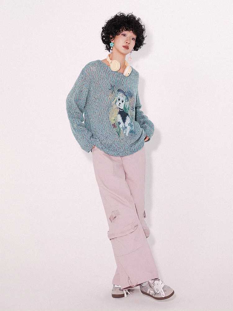 Dog print sweater【s0000009642】